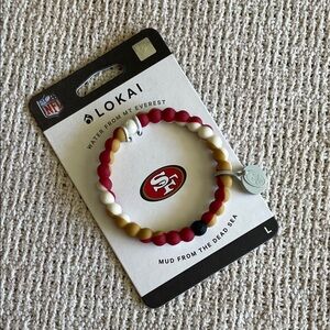 Lokai Black and White Beaded Bracelet SF 49ers